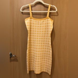 Marigold plaid knit dress from Korea